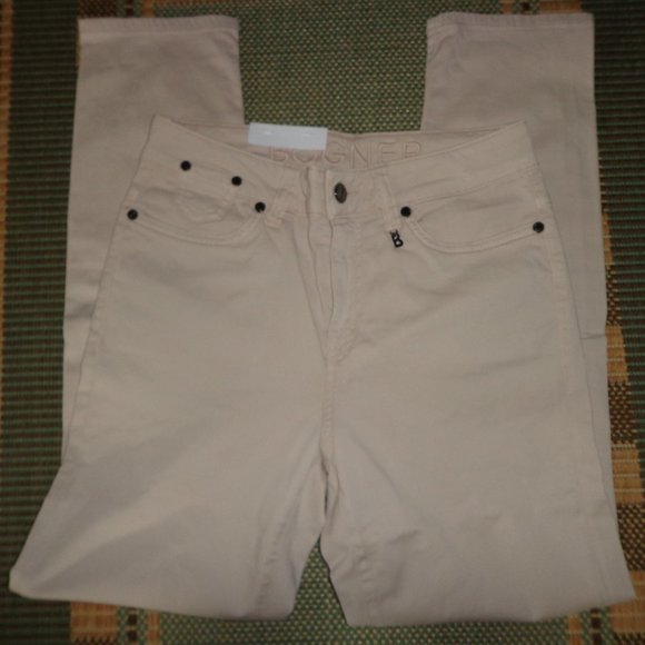 NWT BOGNER Julie-C Slim Fit Jeans 27 Beige Zip Button Closure Pockets Stretch - Picture 1 of 13